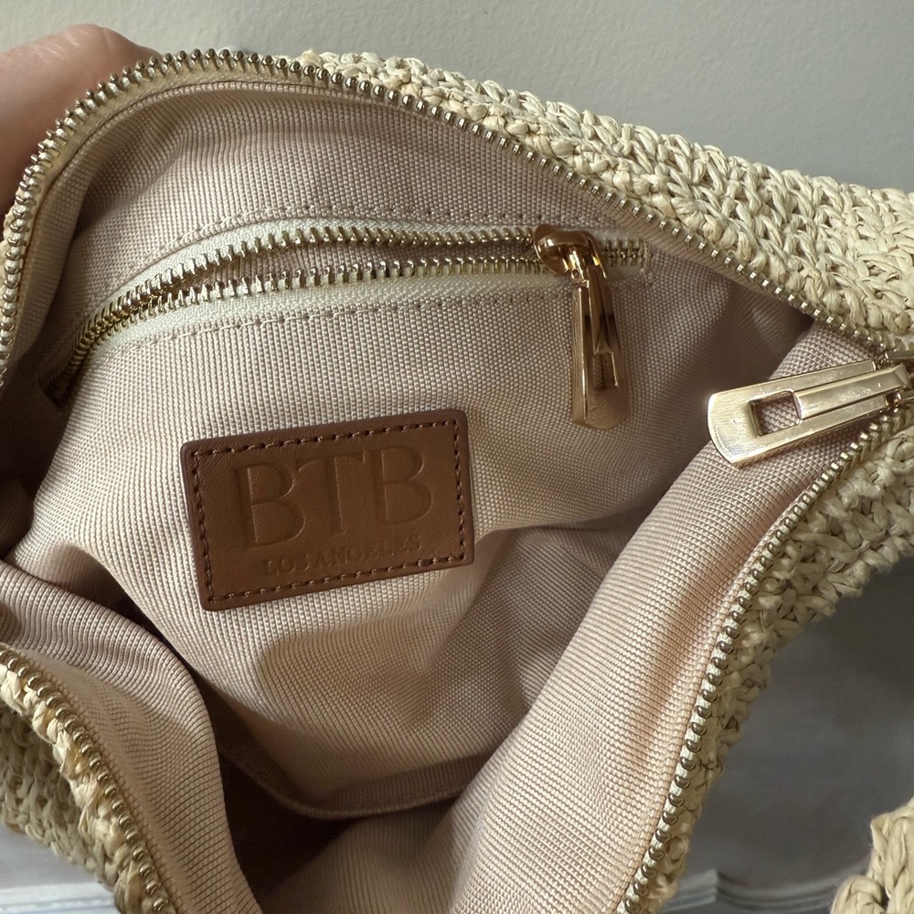 BTB Los Angeles Straw Raffia Lucia Knotted Hobo Bag - Picture 8 of 10